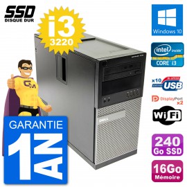 PC Tour Dell OptiPlex 7010 Intel Core i3-3220 RAM 16Go SSD 240Go Windows 10 Wifi