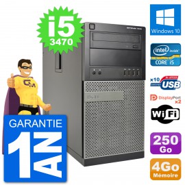 PC Tour Dell 7010 Intel Core i5-3470 RAM 4Go Disque Dur 250Go Windows 10 Wifi