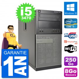 PC Tour Dell 7010 Intel Core i5-3470 RAM 8Go Disque Dur 250Go Windows 10 Wifi