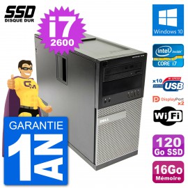 PC Tour Dell OptiPlex 7010 Intel Core i7-2600 RAM 16Go SSD 120Go Windows 10 Wifi