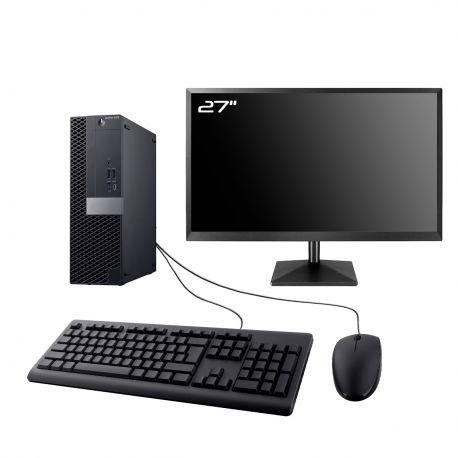 PC Dell OptiPlex 5070 SFF Ecran 27" Intel I3-8100 RAM 32Go SSD 500Go Wifi W11