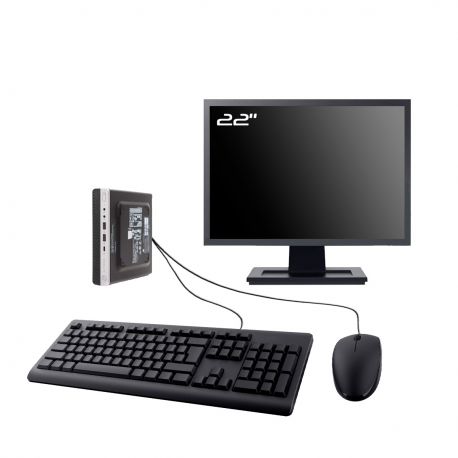 PC HP EliteDesk 705 G4 DM Ecran 22" AMD 2200GE RAM 16Go SSD 4To W11 Wifi