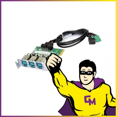 Carte HP 638945-001 3 Port Alimenté USB PCIe Low Profile