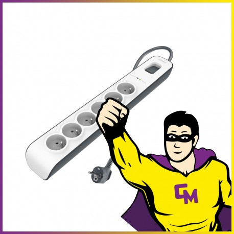 Bloc Multiprises BELKIN BSV603ca2M Parafoudre 6x Type-E 3 Broches 250V 16A 3680W