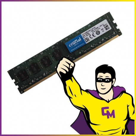 4Go RAM DDR3L Crucial CT51264BD160B.C16FER2 DIMM 1600 Mhz Mémoire PC