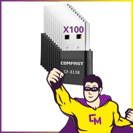 Lot x100 Clés USB 2.0 Wifi Bluetooth COMFAST CF-813B 2.4 5 GHz 650Mbps NEUVES