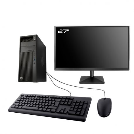 PC HP Workstation Z440 MT Ecran 27" Intel E5-1620V3 RAM 16Go SSD 1To Wifi W11