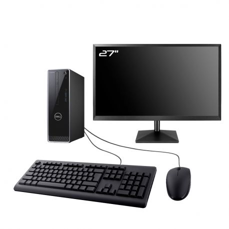 PC Dell 3470 SFF Ecran 27" Intel I3-8100 RAM 8Go SSD 1To HDMI Wifi W11