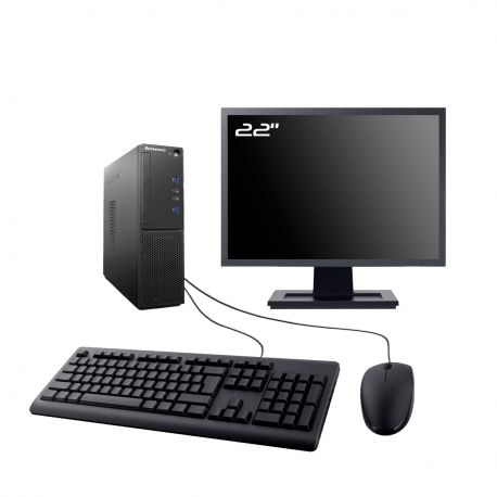 PC Lenovo S510 SFF Ecran 22" Intel I3-6100 RAM 32Go SSD 1To Wifi W11