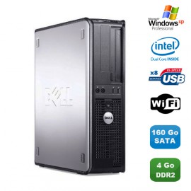 PC DELL Optiplex 360 DT Intel Dual Core E5200 2.5GHz 4Go DDR2 WIFI 160Go XP Pro