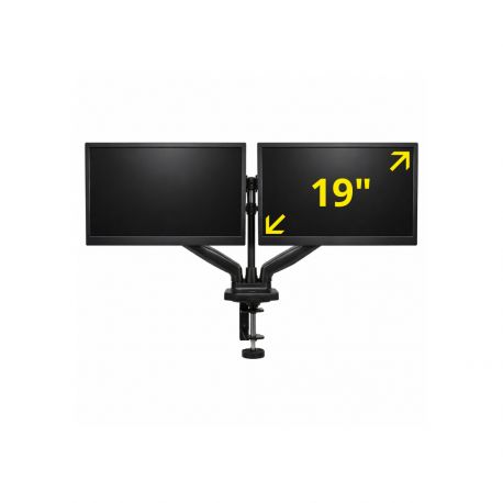 Lot de 2 Écrans PC 19 Pouces avec Support de Bureau – Double Écran – Câbles Inclus