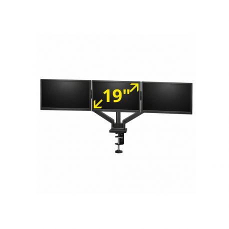 Lot de 3 Écrans PC 19 Pouces avec Support de Bureau – Triple Écran – Câbles Inclus