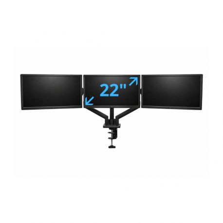 Lot de 3 Écrans PC 22 Pouces avec Support de Bureau – Triple Écran – Câbles Inclus