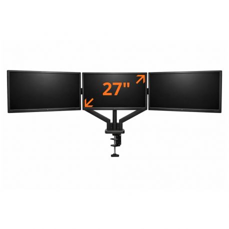 Lot de 3 Écrans PC 27 Pouces avec Support de Bureau – Triple Écran – Câbles Inclus