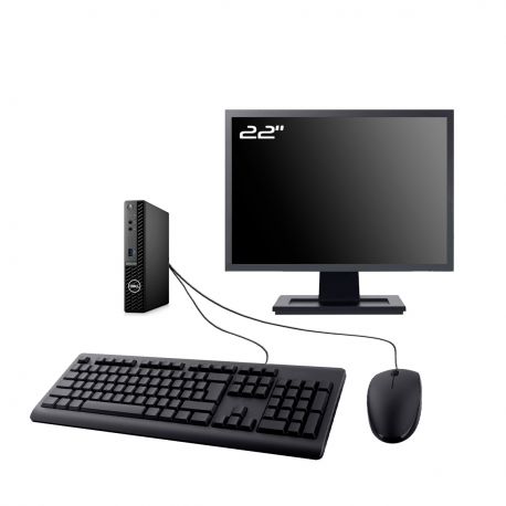 PC Dell 3090 Micro Ecran 22" Intel I7-10700T RAM 16Go SSD 2To Wifi W11