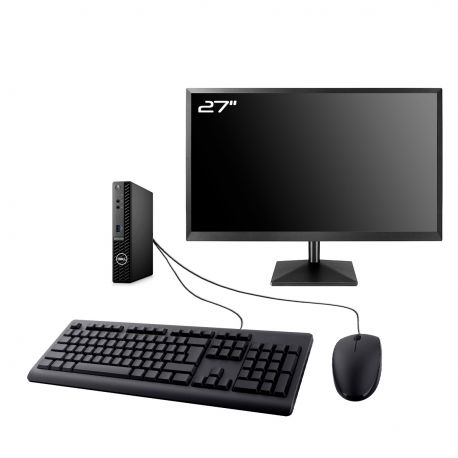 PC Dell 3090 Micro Ecran 27" Intel I3-10100-T RAM 16Go SSD 2To Wifi W11
