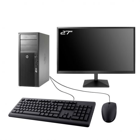 PC HP WorkStation Z210 MT Ecran 27" Intel I7-2600 RAM 16Go SSD 4To W11 Wifi