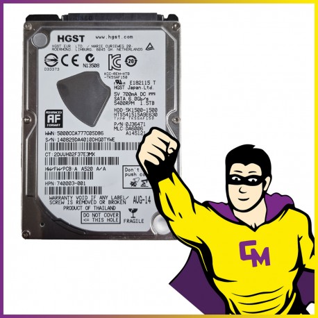 HDD 1.5To 2.5" HGST HTS541515A9E630 0J36471 SATA III 6 Gbps 5400tr/min