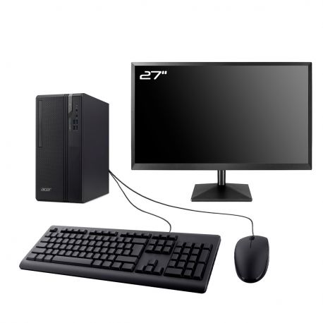 PC Acer ES2740G MT Ecran 27" Intel I3-10100 RAM 16Go SSD 250Go HDMI Wifi W11