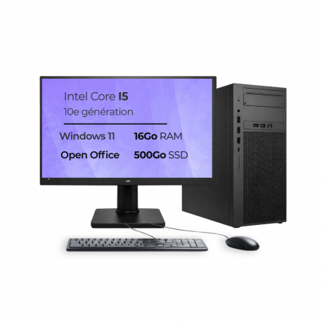 Tour I5-10500 16Go 500Go SSD W11 Pro Wifi Écran 19" OpenOffice