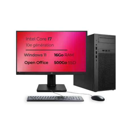 Tour I7-10700 16Go 500Go SSD W11 Pro Wifi Écran 22" OpenOffice