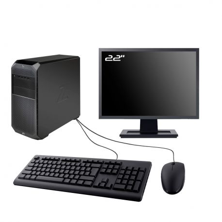 PC HP Z4 G4 MT Ecran 22" Intel W-2125 RAM 8Go SSD 500Go Wifi W11