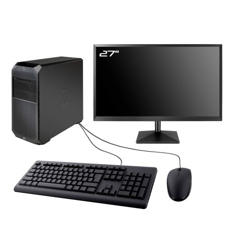 PC HP Z4 G4 MT Ecran 27" Intel W-2125 RAM 8Go SSD 2To Wifi W11