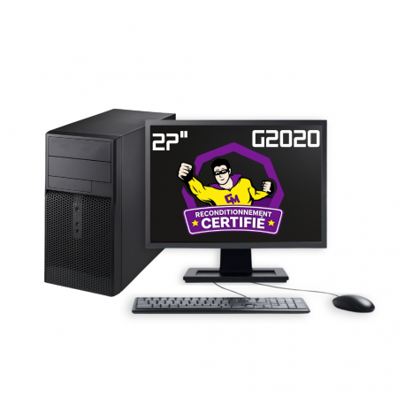 PC Tour Reconditionné G2020 16 Go RAM SSD 1To Windows 11 Pro Écran 27" + Clavier + Souris