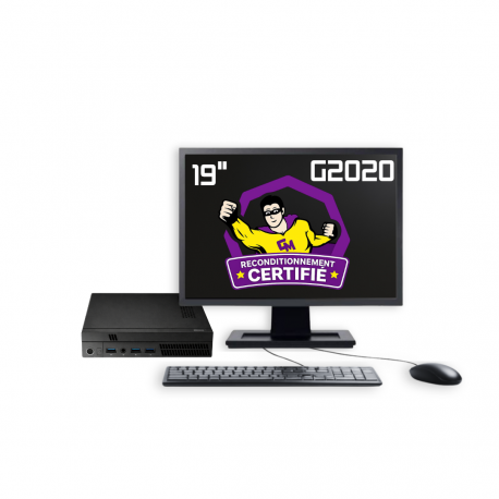 PC Mini Reconditionné G2020 16 Go RAM SSD 240go Windows 11 Pro Écran 19" + Clavier + Souris