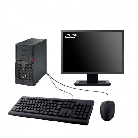 PC Fujitsu P556 Tour Intel I3-6100 RAM 8Go SSD 240Go W11 Wifi