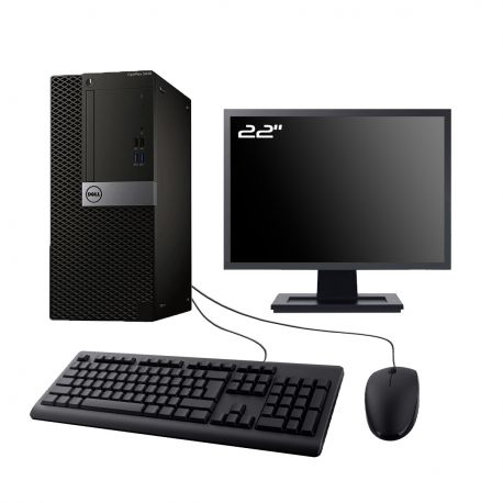 PC Dell OptiPlex 5040 MT Ecran 22" intel I5-6500 RAM 8Go SSD 480Go W10 Wifi