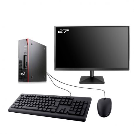 PC Fujitsu D538 SFF Ecran 27" Intel I7-8700 RAM 32Go SSD 4To Wifi W11