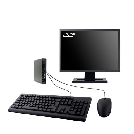 PC HP ProDesk 600 G2 DM Ecran 22" Intel I5-6500T RAM 8Go SSD 480Go W11 Wifi