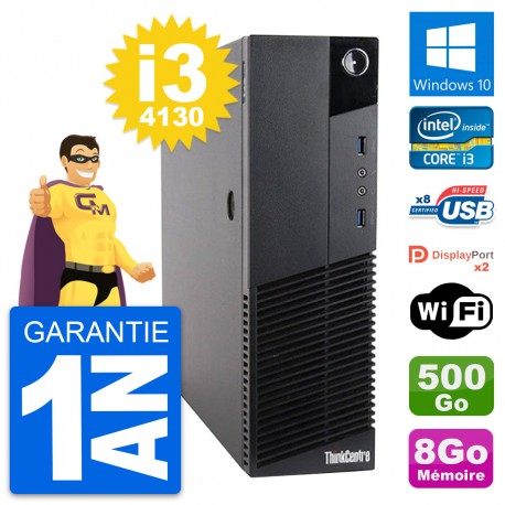 PC Lenovo ThinkCentre M83 SFF Intel i3-4150T RAM 4Go Disque 500Go Win 10 Wifi