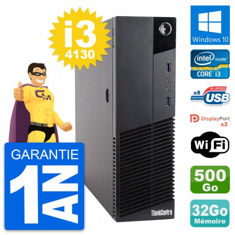 PC Lenovo ThinkCentre M83 SFF Core i3-4150 RAM 4Go HDD 500Go GRAVEUR Win 7 Wifi