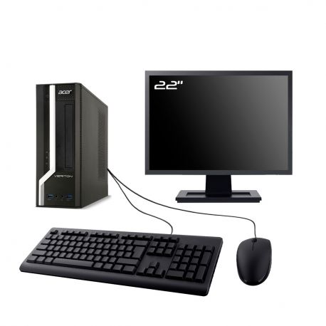 PC Acer Veriton X2631G SFF Ecran 22" Intel I7-4770 RAM 16Go SSD 4To Wifi W11