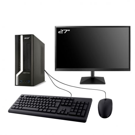 PC Acer Veriton X2631G SFF Ecran 27" Intel I5-4430 RAM 16Go SSD 250Go Wifi W11