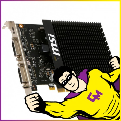 Carte Graphique MSI Nvidia GT710 2Go GDDR3 PCIe Micro HDMI DVI DVI High Profile