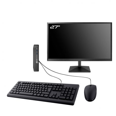 PC HP ProDesk 400 G2 DM Ecran 27" Intel I5-6500T RAM 32Go SSD 4To W11 Wifi