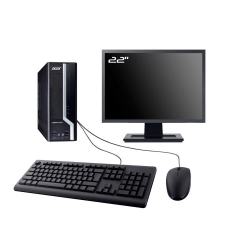 PC Acer Veriton X2630G SFF Ecran 22" Intel I5-4430 RAM 16Go SSD 250Go Wifi W11