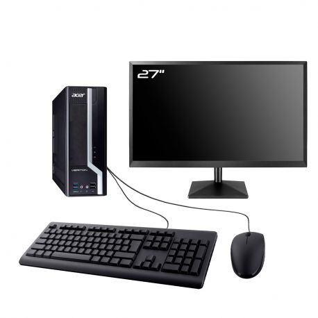 PC Acer Veriton X2630G SFF Ecran 27" Intel I5-4430 RAM 16Go SSD 2To Wifi W11