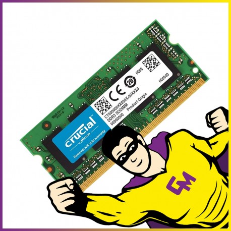 8Go RAM DDR3L PC3L-12800 CT102464BF160B.16FP SODIMM Mémoire PC Portable MonsieurCyberman