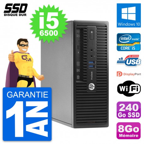 PC HP ProDesk 400 G3 SFF Intel Core i5-6500 RAM 8Go SSD 256Go Windows 11 Wifi