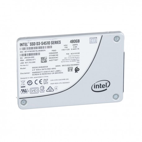 SSD 480Go 2.5" Intel D3-S4510 Series SSDSC2KB480G8L SATA III 6Gb/s