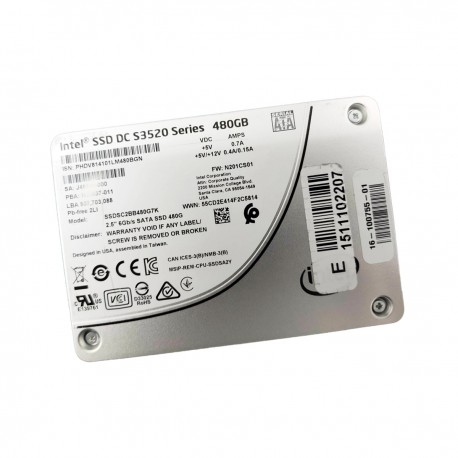 SSD 480Go 2.5" Intel DC S3520 Series SSDSC2BB480G7N SATA III 6Gb/s