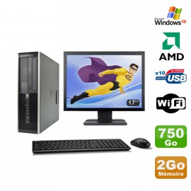 Lot PC HP Compaq 6005 Pro SFF AMD 3GHz 2Go 750Go Graveur WIFI Windows Xp + 17"