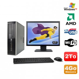 Lot PC HP Compaq 6005 Pro SFF AMD 3GHz 4Go 2To Graveur WIFI Windows Xp + 17"