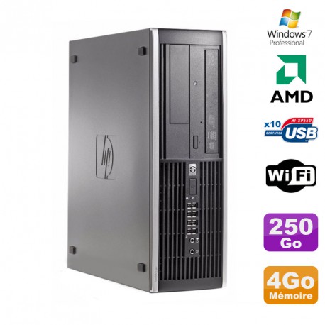 PC HP Compaq 6005 Pro SFF AMD 3GHz 4Go DDR3 250Go SATA Graveur WIFI Win 7 Pro