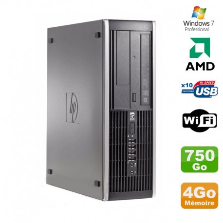 PC HP Compaq 6005 Pro SFF AMD 3GHz 4Go DDR3 750Go SATA Graveur WIFI Win 7 Pro