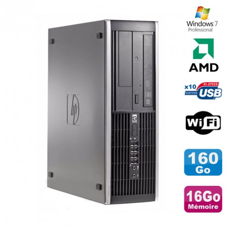 PC HP Compaq 6005 Pro SFF AMD 3GHz 16Go DDR3 160Go SATA Graveur WIFI Win 7 Pro